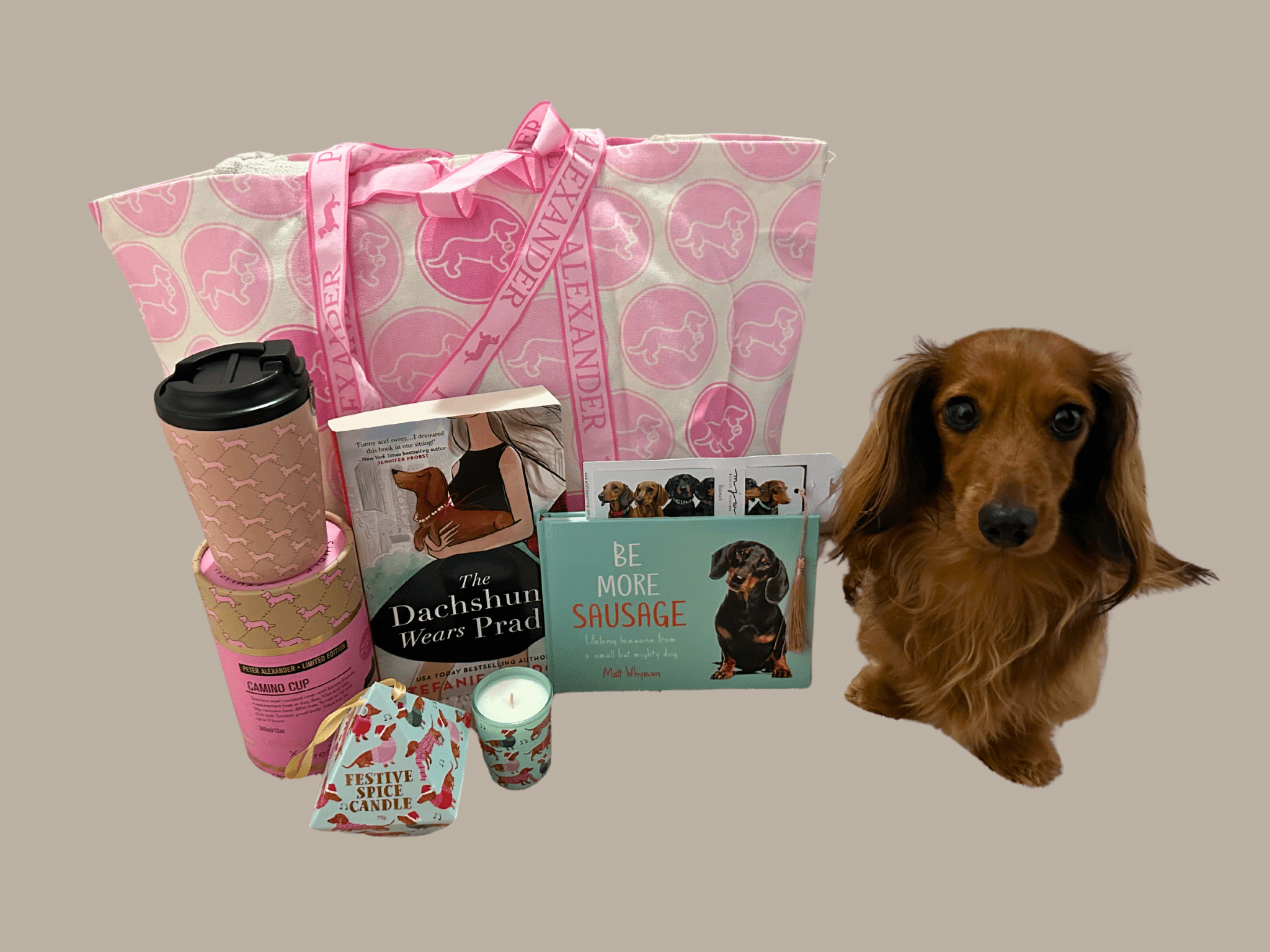 Dachshund Lover Water Bottle - 20oz Aluminum Bottle With Carabiner Clip, Heartbeat Wiener Dog Design